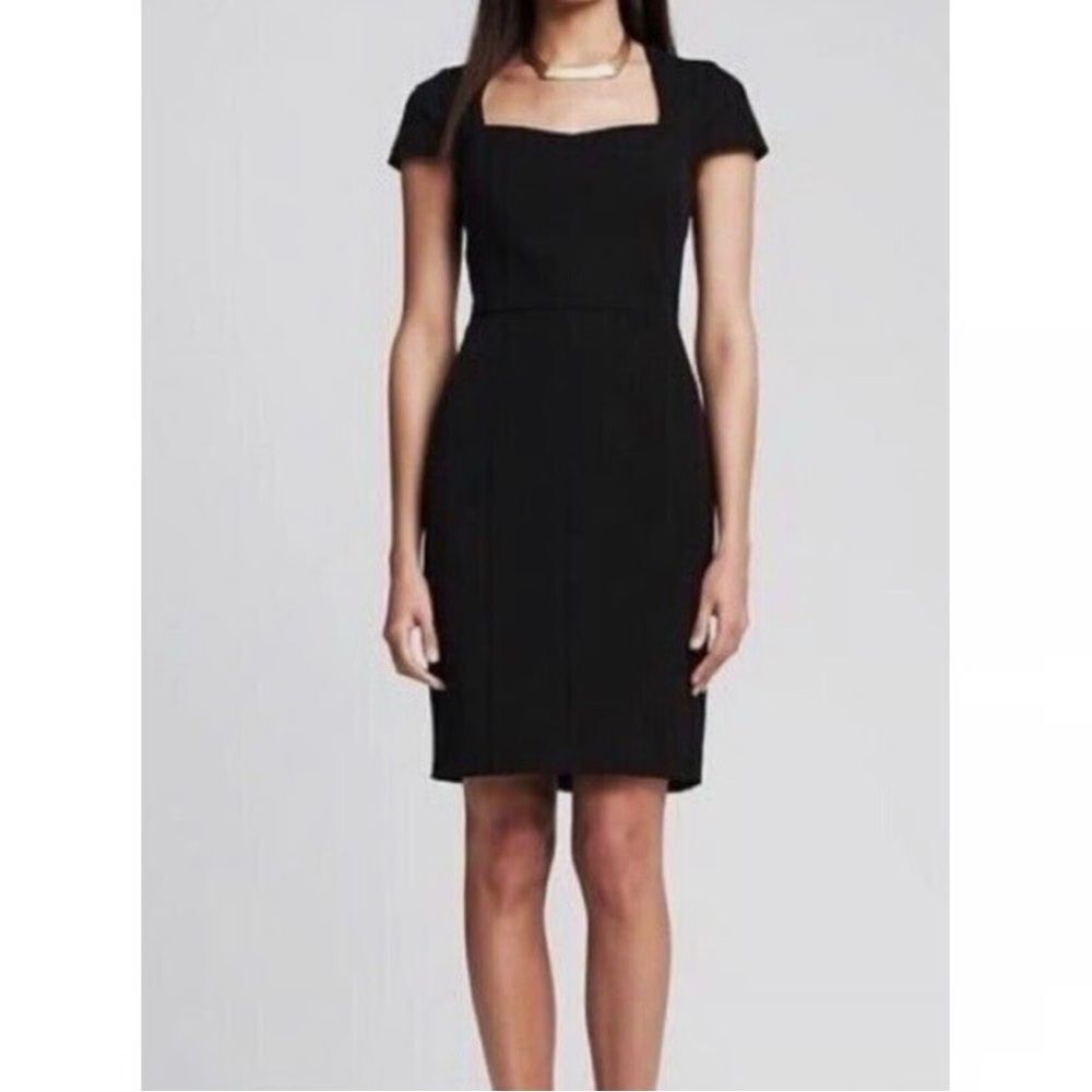 Banana Republic Sloane Shift Mini Dress in Black Size 4P